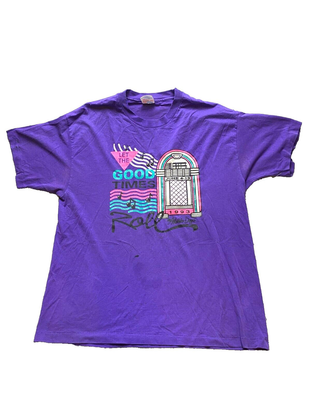 VTG Waterloo Days Shirt Adult Extra Large Good Times Roll Single Stitch 90s