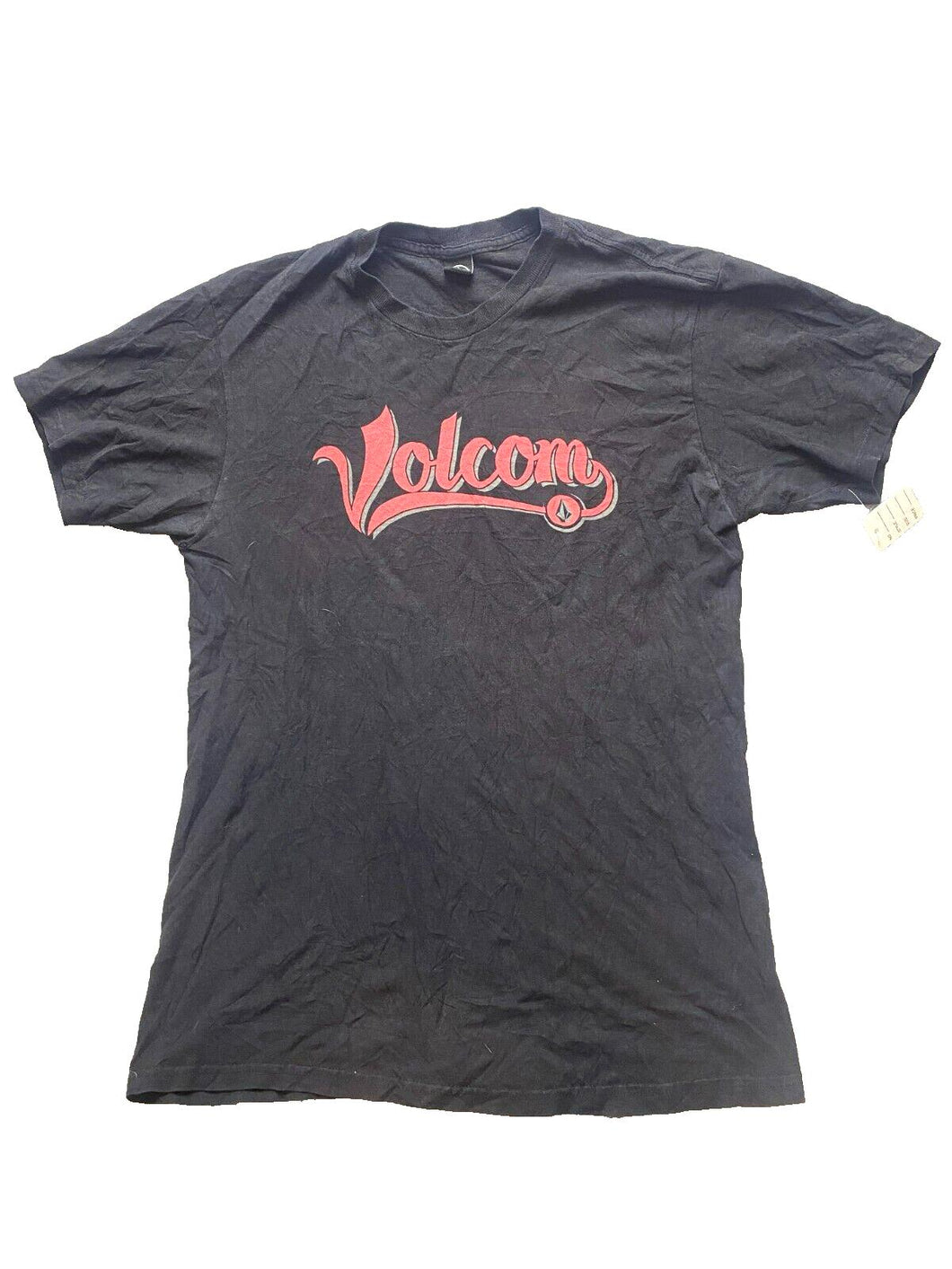 Volcom Shirt Adult Medium Black Script Logo Crewneck Streetwear Skateboard Mens