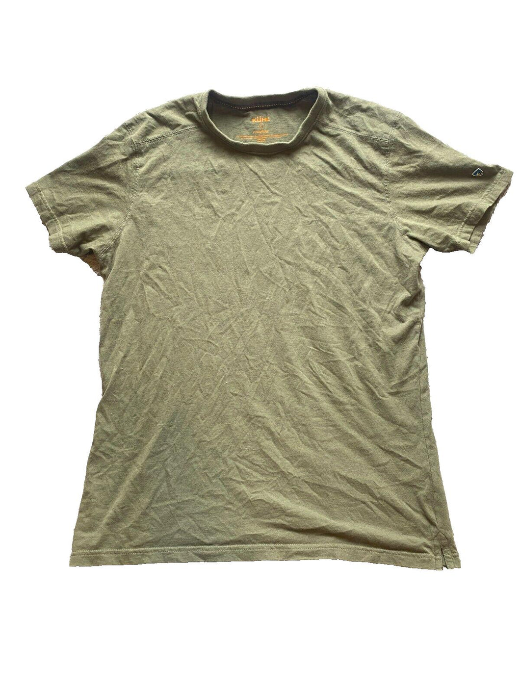 KUHL Shirt Adult Large Khaki Green Outdoor Wild Fibre Organic Crew Neck Mens
