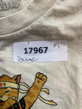 Load image into Gallery viewer, Catana Shark Shirt Adult Large Beige Samurai Japanese Riding Cat Streetwear Mens
