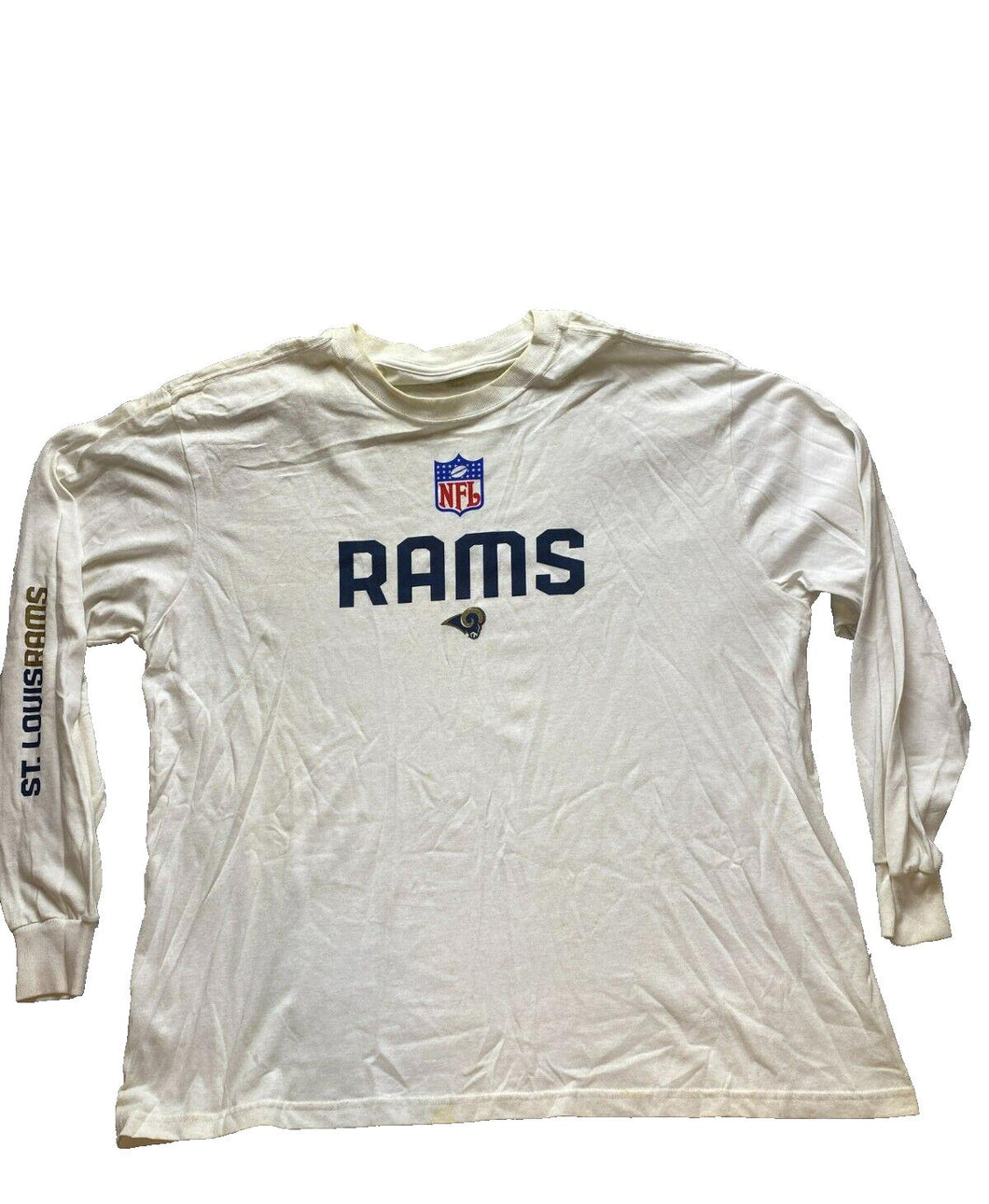St. Louis Rams Shirt Adult Medium Ivory Reebok LA NFL Football Sportswear Mens
