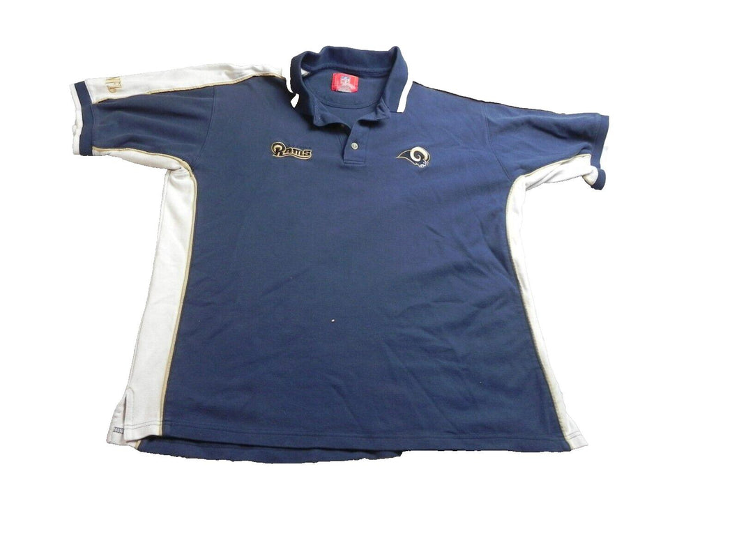 Vintage St Louis Rams Shirt Adult Extra Large Navy White NFL Football Polo Mens