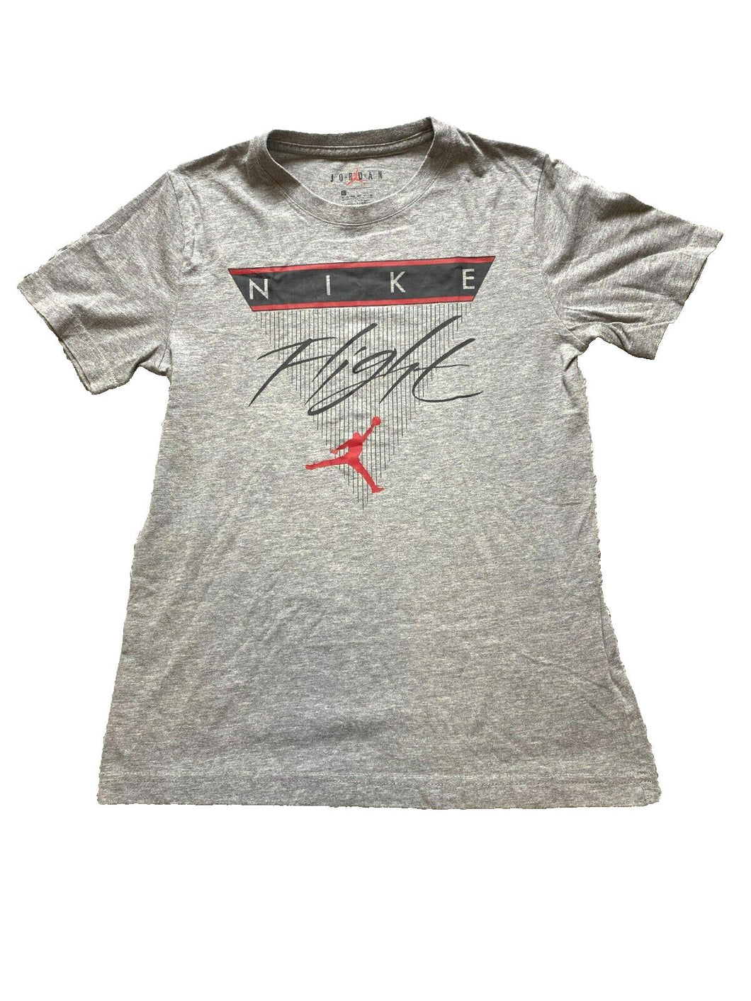 Nike Air Jordan Shirt Youth Large Gray Flight Jumpman Logo MJ Basketball Boys