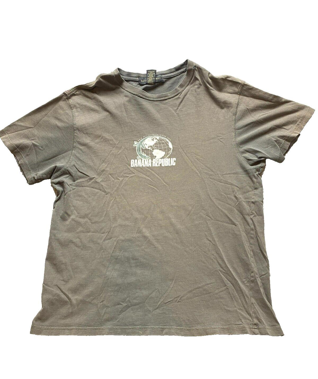 Banana Republic Shirt Adult Medium Clay Lizard Globe Crewneck Classic Mens