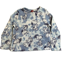 Load image into Gallery viewer, Peanuts Pajama Top Womens Medium Blue Sherpa AOP Snoopy Sleepwear Oversized
