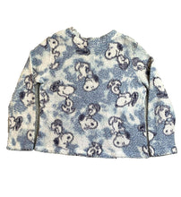 Load image into Gallery viewer, Peanuts Pajama Top Womens Medium Blue Sherpa AOP Snoopy Sleepwear Oversized

