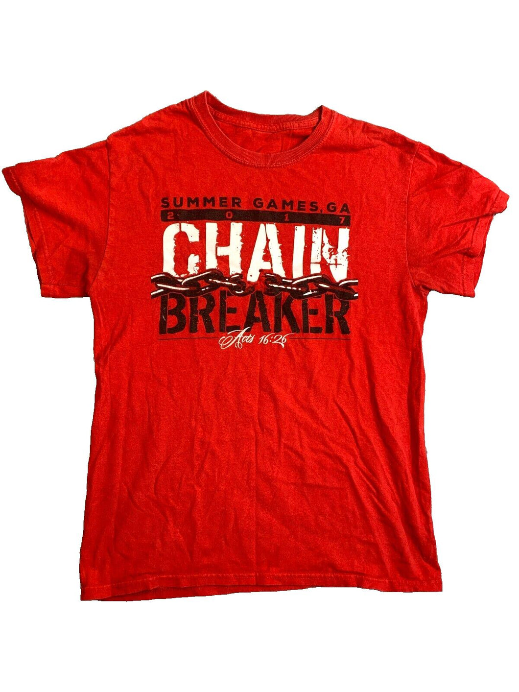 Chain Breaker Shirt Womens Medium Red 207 Summer Games GA Streetwear Skater Lady