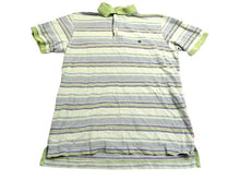 Load image into Gallery viewer, IZOD Shirt Womens Small Green Gray Striped Preppy Rugby Golf Polo Sporty Ladies
