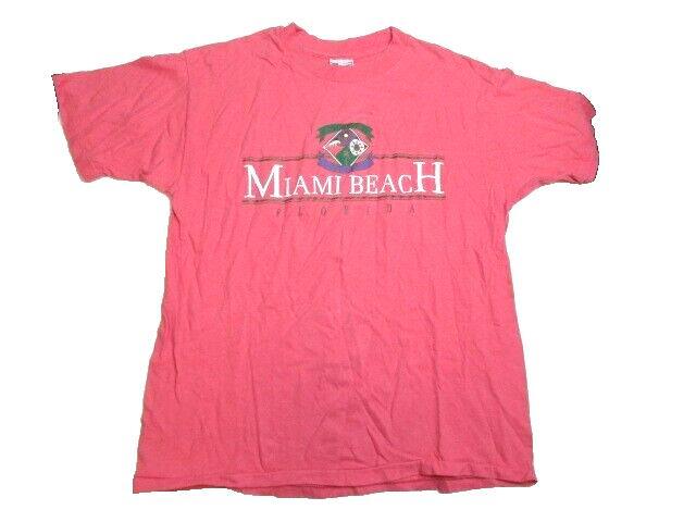 Vintage Miami Shirt Adult Large Beach Florida Sunshine 90s Single Stitch Mens