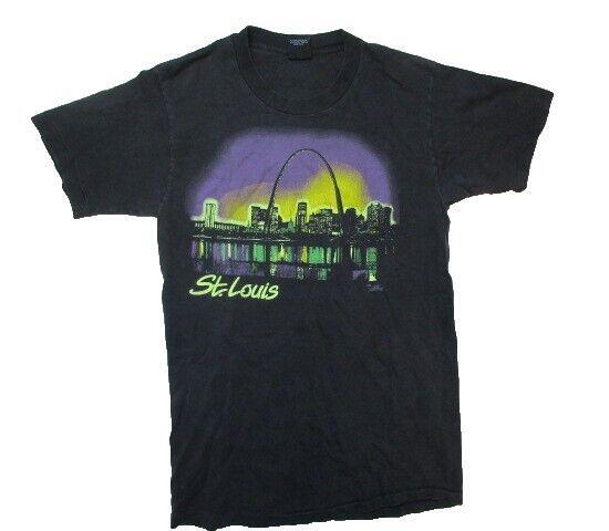 Vintage St Louis Womens Medium Skyline MO Arch Night Shirt Single Stitch Ladies