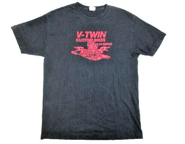 Vintage V-Twin Shirt Adult Large Custom Bikes Biker Motorcycles Wild One Mens