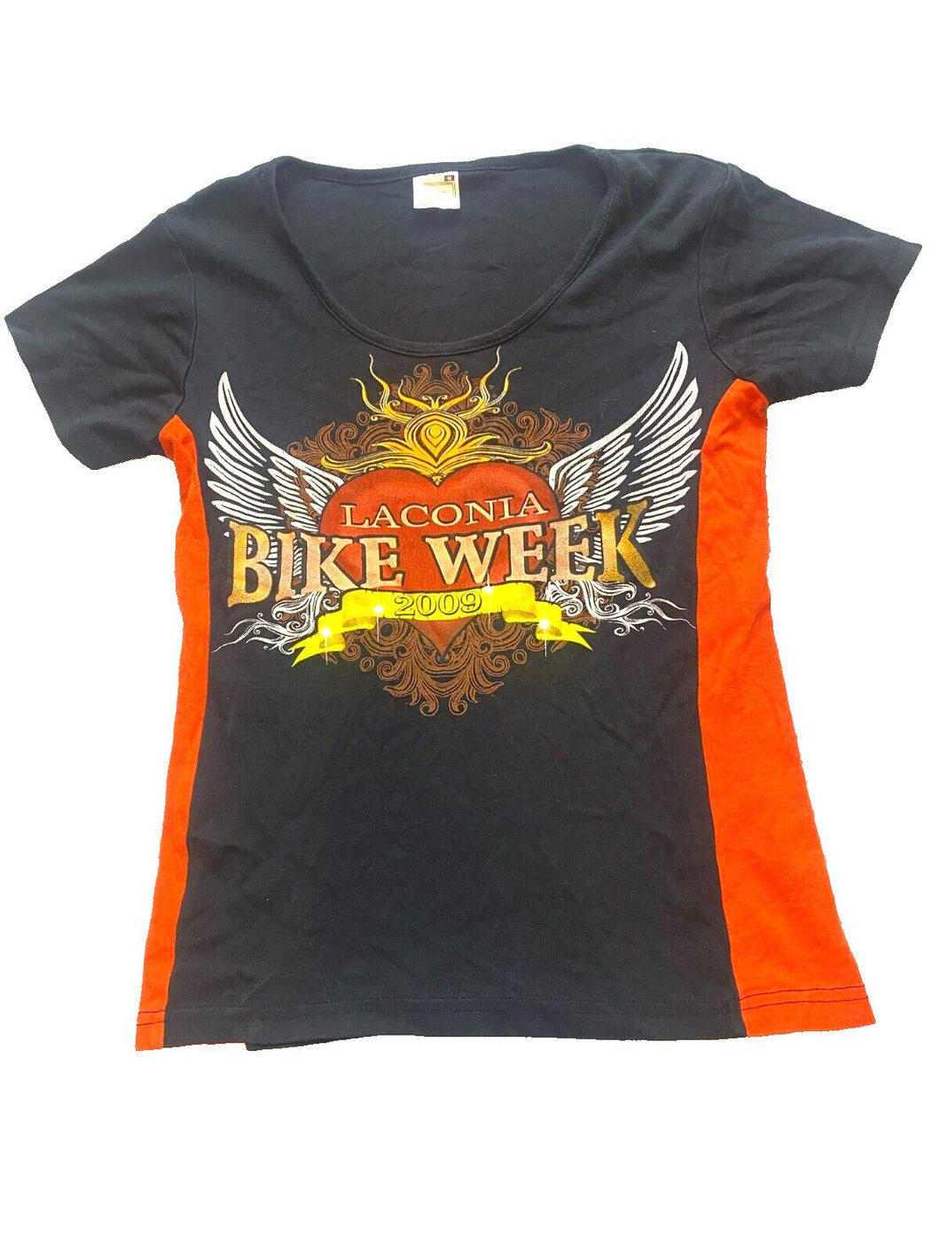 Laconia Bike Week Shirt Womens Medium Black Vance Bikerwear Motorcycle Biker