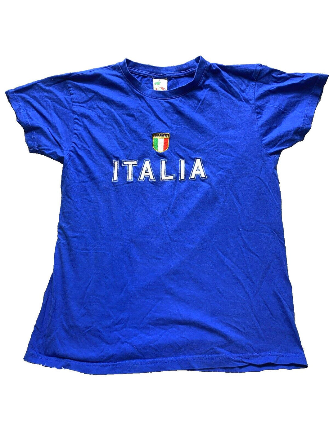Italia Azzurri Futbol Shirt Adult Medium Embroidered Flag Logo Sportswear Mens
