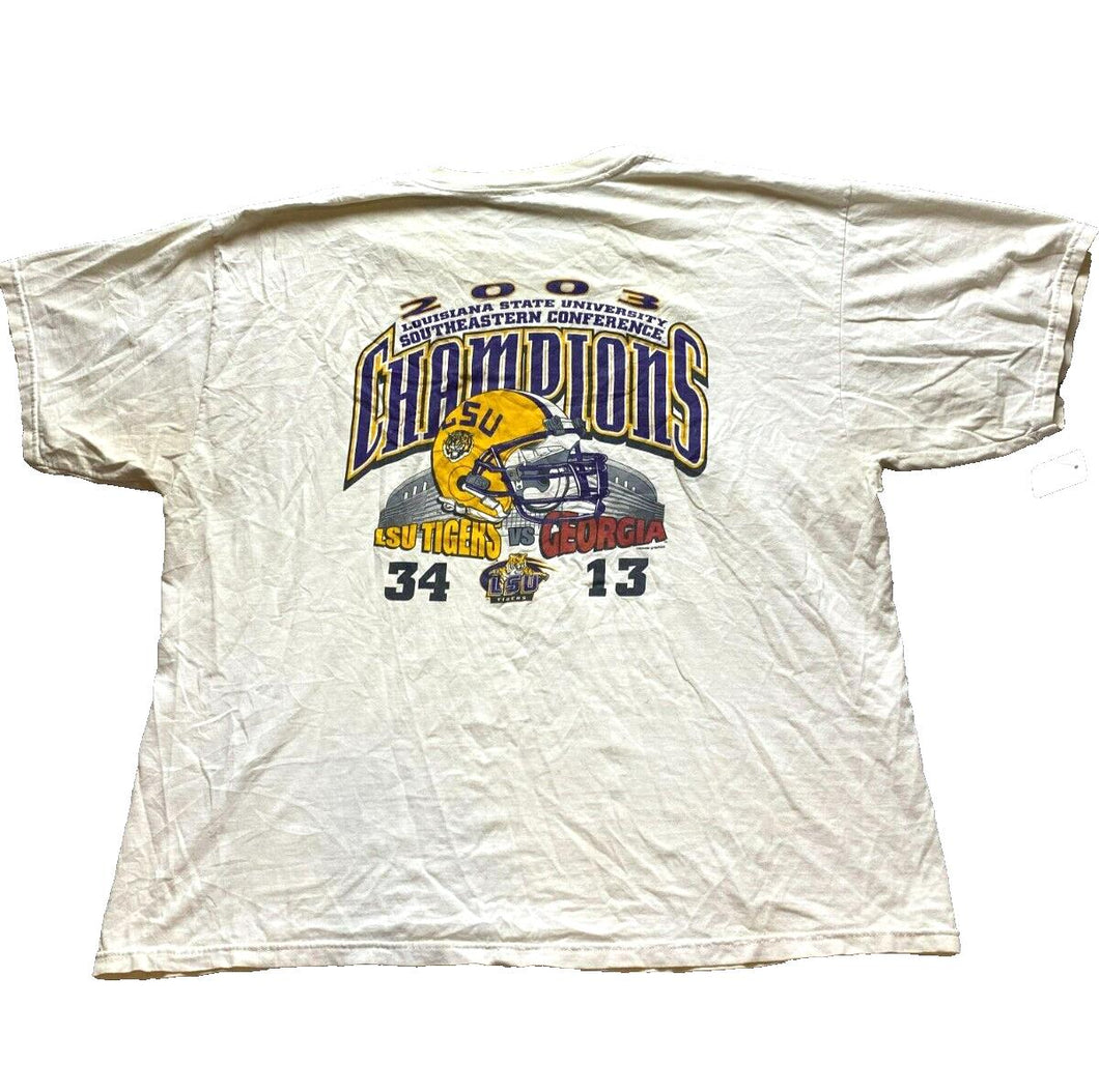 VTG LSU Tigers Vs Georgia Shirt Adult 3X NCAA Champions SEC Football 2003 Mens