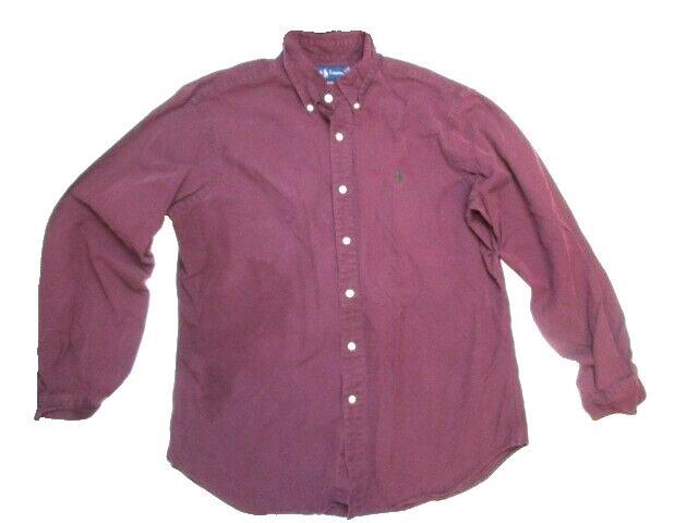 Ralph Lauren Shirt Adult Large Green Pony Classic Fit Button Up Long Sleeve Mens