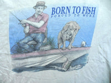 Load image into Gallery viewer, VTG Fishing Shirt Adult 2XL XXL Peggy Murray Born To Fish Single Stitch 90s Mens
