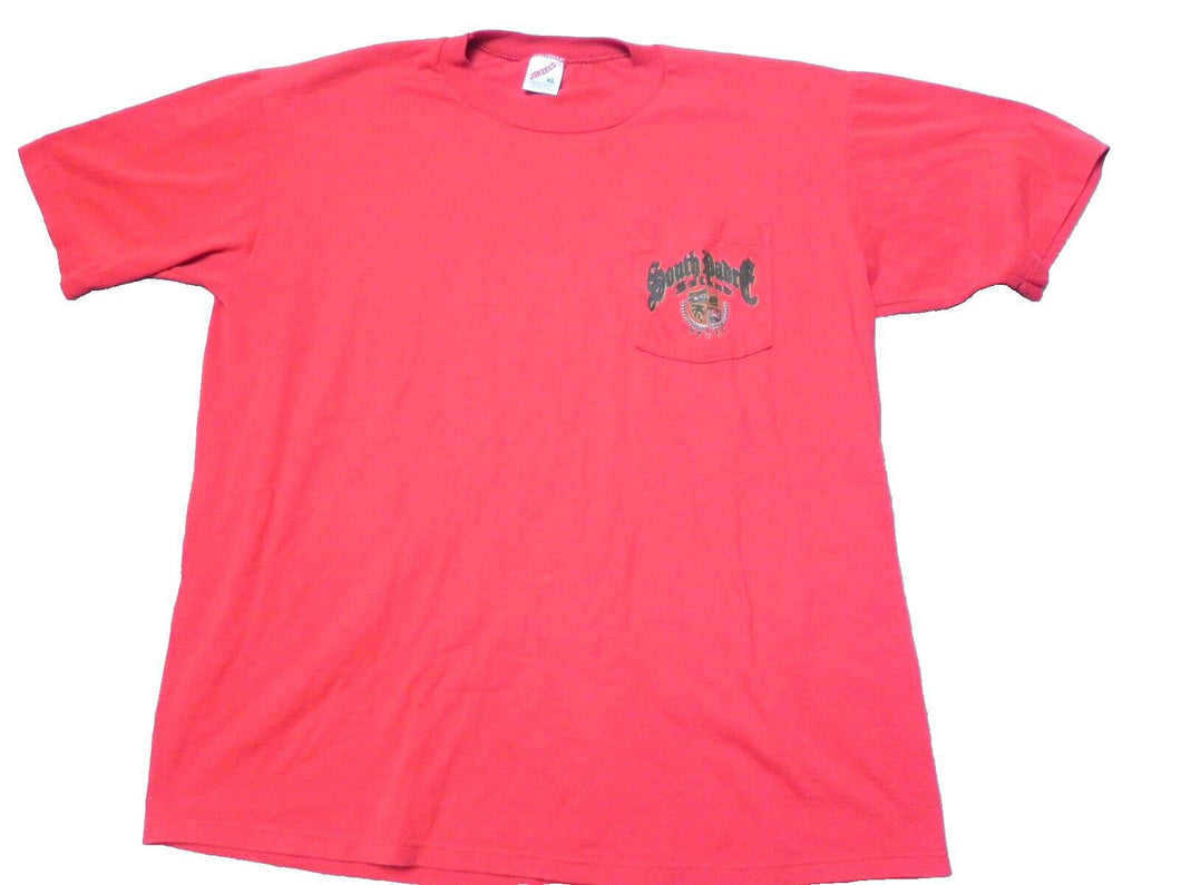 Vintage South Padre Island Texas Shirt Adult Extra Large Red Pocket 90s Mens