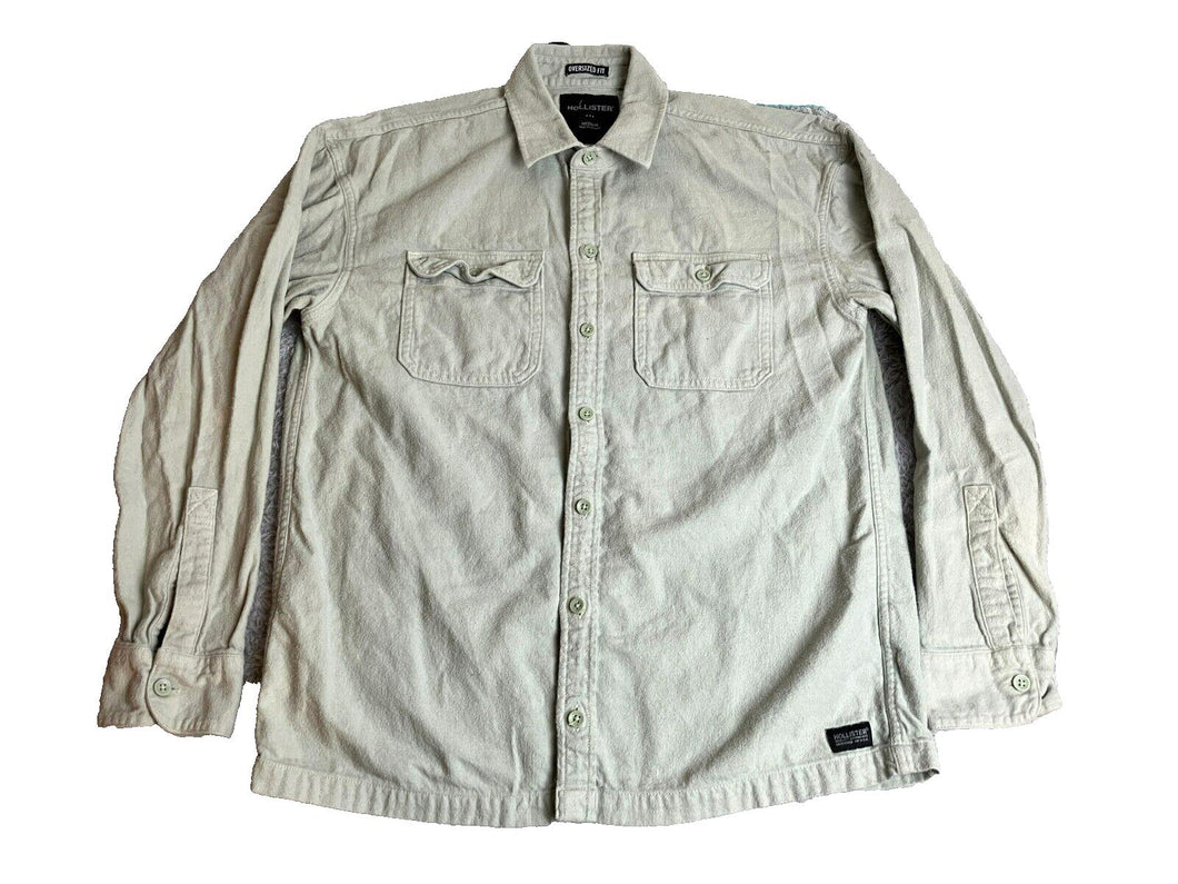 Hollister Shirt Adult Medium Seafoam Green Oversized Fit Button Up Chamois Mens