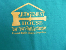 Load image into Gallery viewer, Vintage Judgement House Shirt Adult Large Green Feed My Sheep Christian Mens
