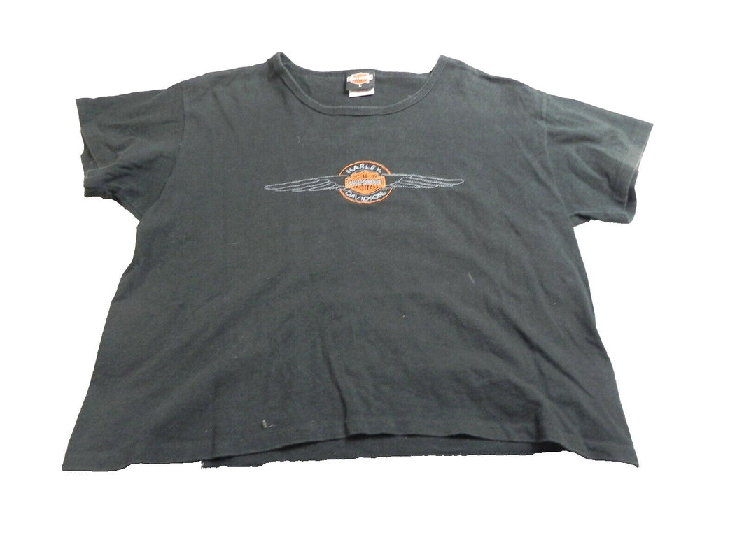 VTG Harley Davidson Shirt Womens Large Black Motorcycles Biker Oversized Ladies