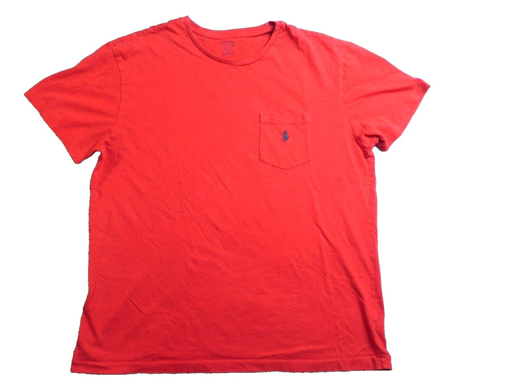 POLO Ralph Lauren Shirt Adult Large Red Pocket Blue Pony Golf Preppy Mens