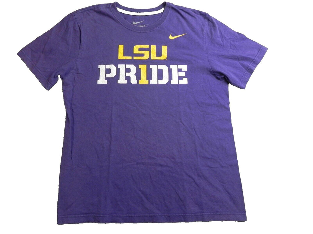 LSU Tigers Shirt Adult Large Purple Nike Swoosh Regular Fit NCAA Sportswear Mens