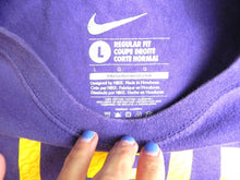Load image into Gallery viewer, LSU Tigers Shirt Adult Large Purple Nike Swoosh Regular Fit NCAA Sportswear Mens

