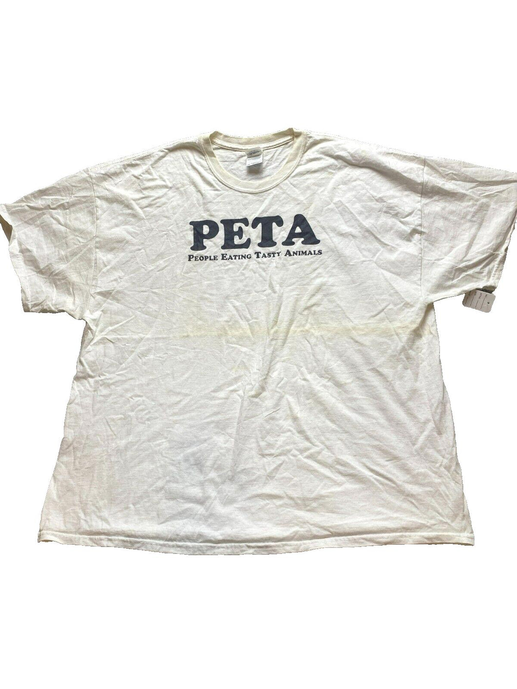 PETA Shirt Adult 3XL White People Eating Tasty Animals Funny Humor Spellout Mens