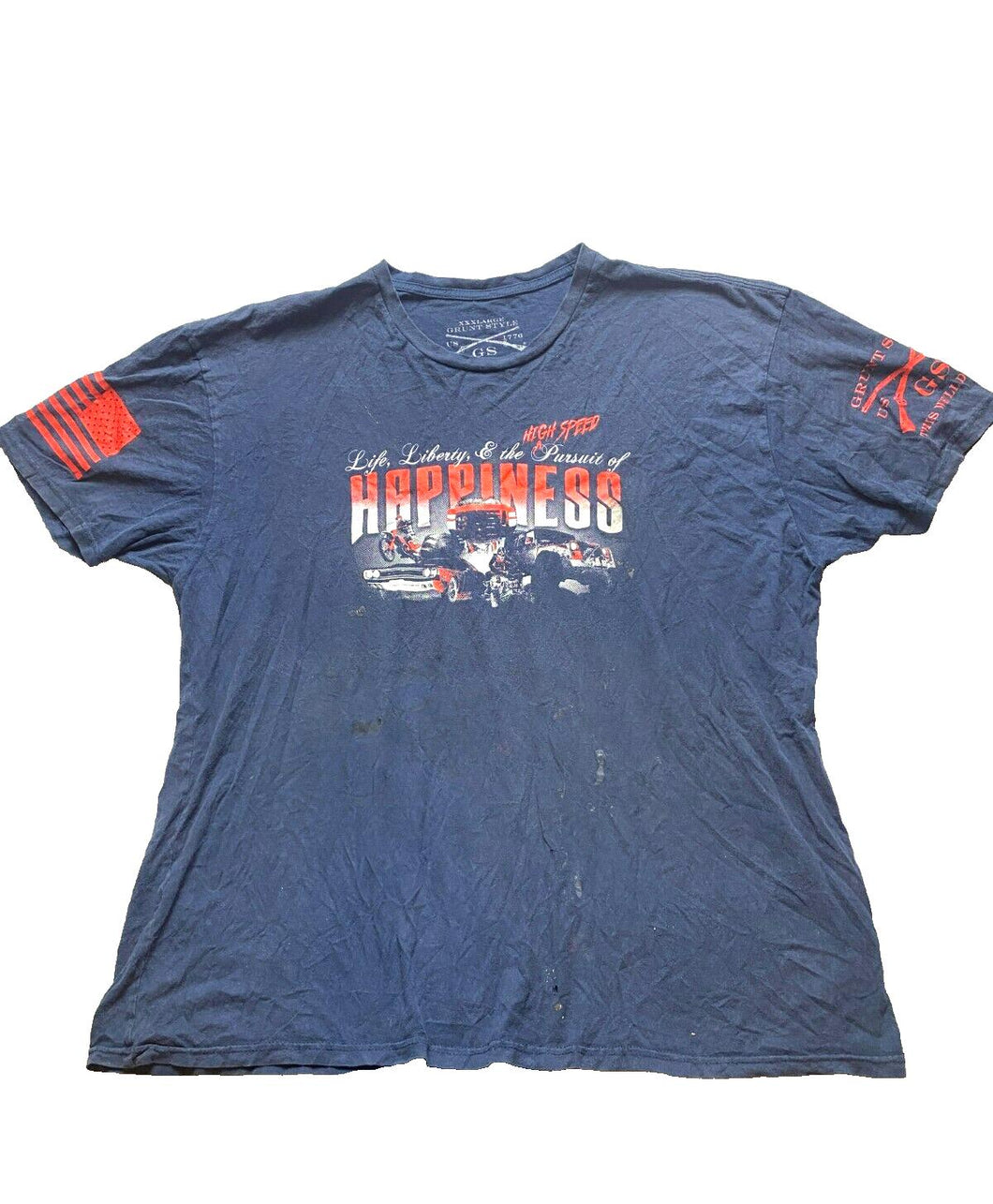 Grunt Style Shirt Adult 3X 3XL Navy Blue The High Speed Pursuit Grunge Rifle Men