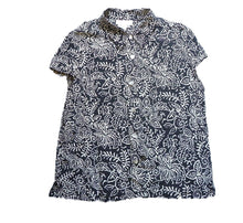 Load image into Gallery viewer, Maggy London Shirt Womens 12 Button Up Collared Blouse Allover Print Flower Silk
