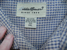 Load image into Gallery viewer, Eddie Bauer Shirt Adult 2XL Gingham Checkered Button Up Short Sleeve Casual Mens

