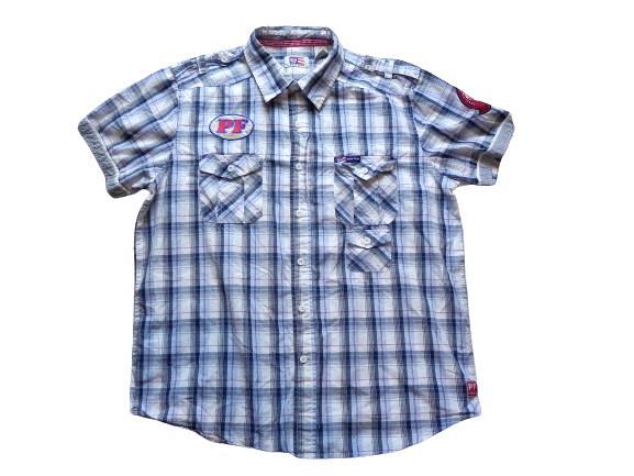 Phat Farm Shirt Adult Large Button Up Motorcycle Biker Streetwear Plaid Mens