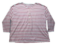 Load image into Gallery viewer, Talbots Shirt Womens 2X Henley Buttons Striped Casual Blouse Plus Ladies
