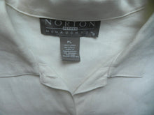 Load image into Gallery viewer, Norton McNaughton Shirt Womens PL Linen Button Up Blouse Collared Petite Lady
