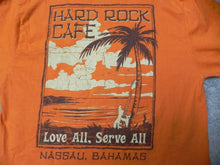 Load image into Gallery viewer, VTG Hard Rock Cafe Shirt Womens Medium Nassau Bahamas Love All Serve All Ladies
