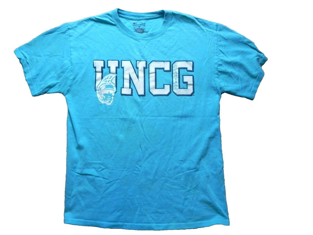 Champion Shirt Womens Medium UNCG Spartans College Blue NCAA Athletic Ladies