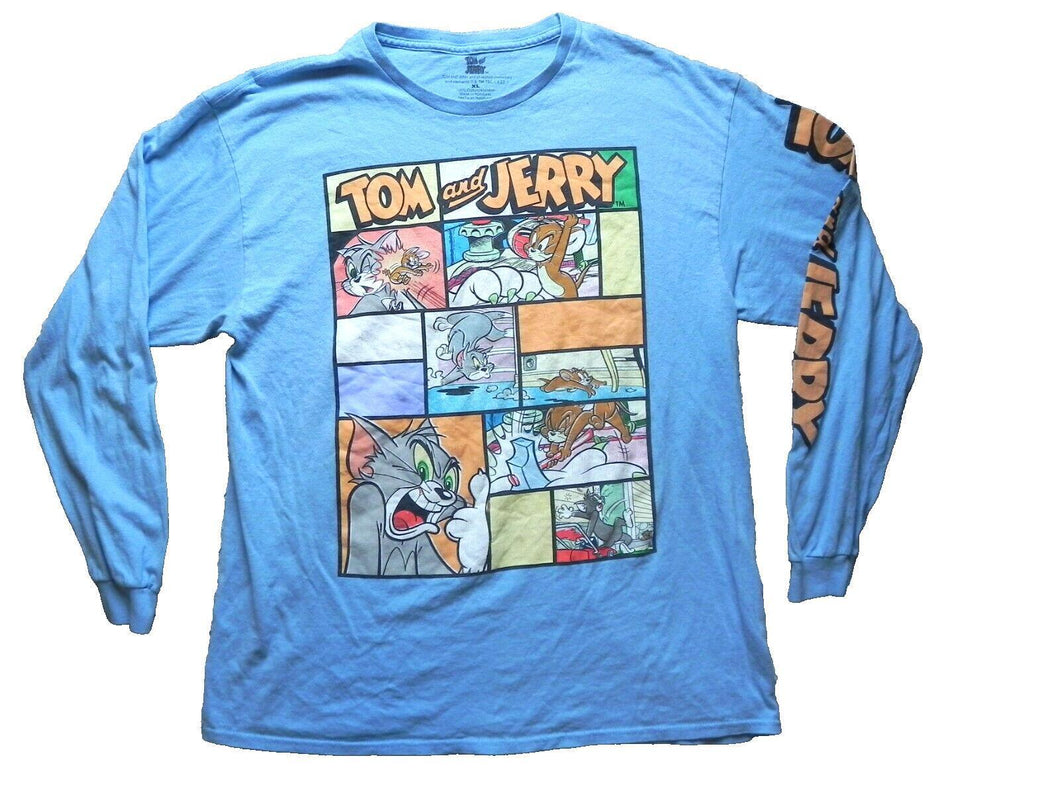 Tom and Jerry Shirt Womens Extra Large Long Sleeve Cartoon Comic Ladies