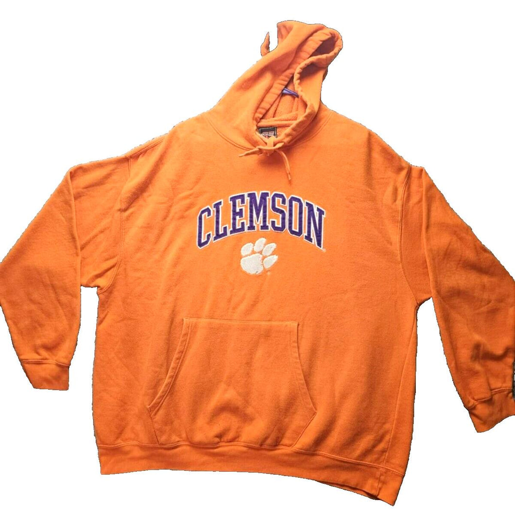 Clemson Tigers Sweatshirt Adult 2XL XXL Orange NCAA Sportswear Hoodie Mens