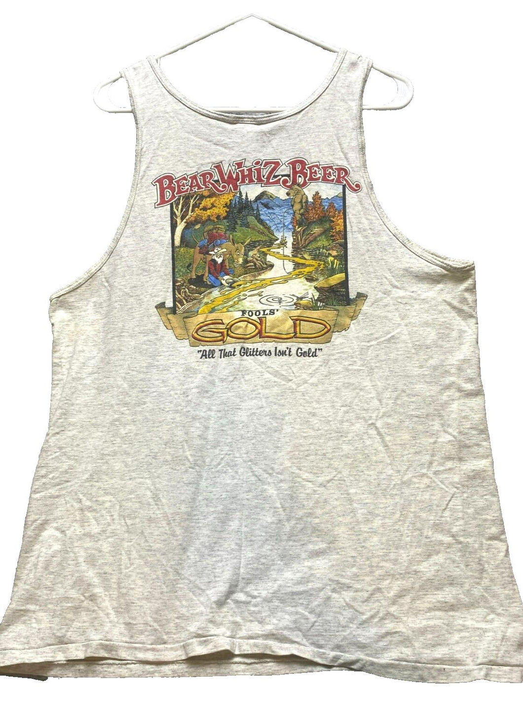 VTG Bear Whiz Beer Shirt Adult Extra Large Humor Funny Single Stitch 90s Mens