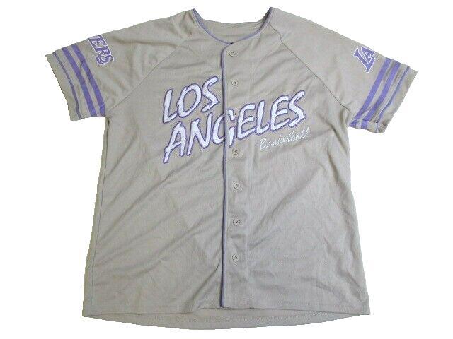 LA Los Angeles Lakers Jersey Adult Large NBA Basketball Button Down Mens