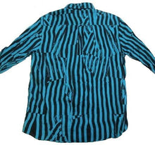 Load image into Gallery viewer, Stussy Shirt Adult Medium Button Up Pocket WILD Striped Turquoise Casual Mens
