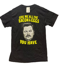 Load image into Gallery viewer, Ron Swanson Shirt Adult Medium Give Me All Bacon &amp; Eggs You Have Funny Mens NWT
