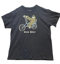 Load image into Gallery viewer, Sloth Shirt Adult Large Black Slow Rider Riot Bicycle Streetwear Funny Humor Men
