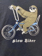 Load image into Gallery viewer, Sloth Shirt Adult Large Black Slow Rider Riot Bicycle Streetwear Funny Humor Men
