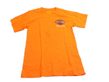 Load image into Gallery viewer, Harley Davidson Shirt Women Small Orange Born To be Wild Eagle Motorcycles Biker
