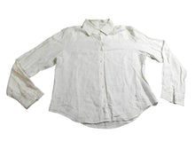 Load image into Gallery viewer, AJ Armani Jeans Shirt Womens 12 White Button Up Casual 100% Linen Italy Ladies
