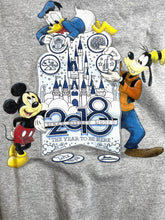 Load image into Gallery viewer, Disney Parks Sweatshirt Adult 2XL Gray 2018 Magic Mickey Goofy Donald Hoodie Men
