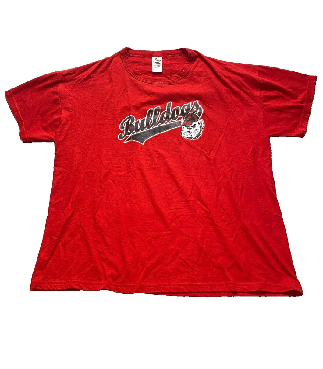 Georgia Bulldogs Shirt Adult Extra Large Red NCAA Sportswear Russell Mens