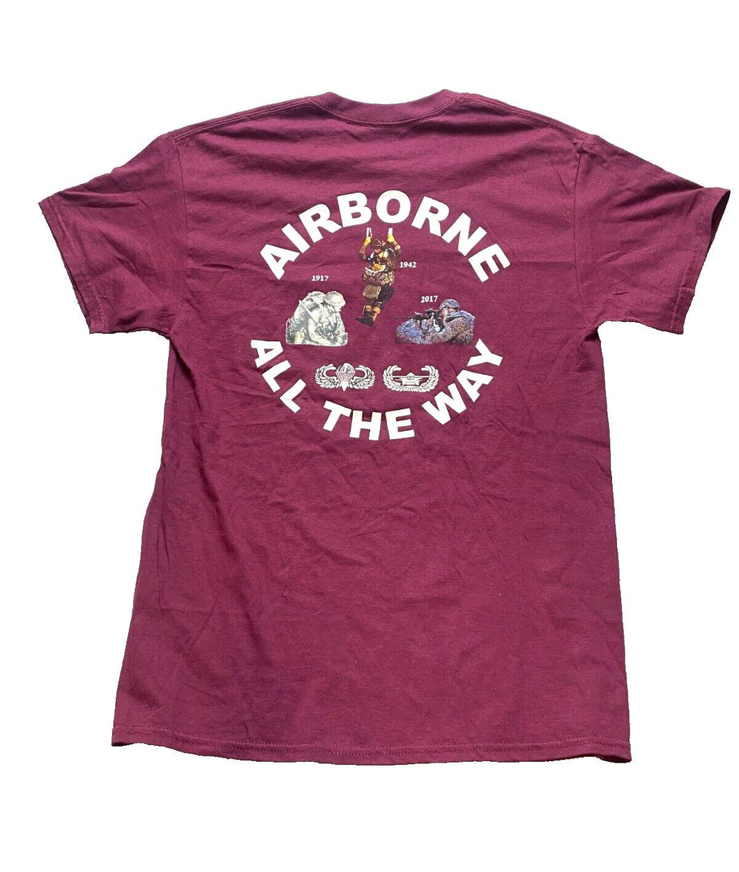 Airborne Shirt Adult Medium Maroon Americas Guard Of Honor Orlando Army Mens