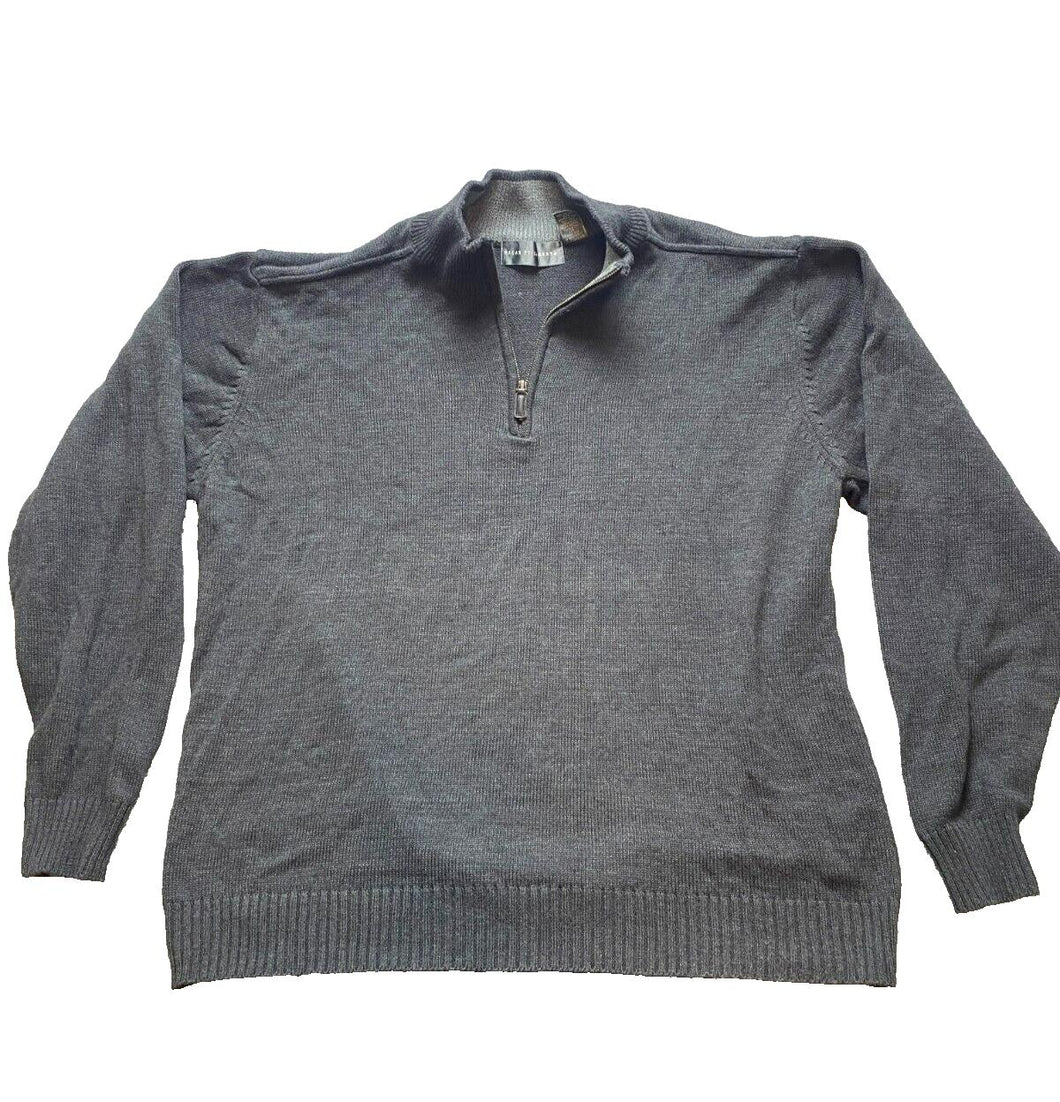 Oscar De La Renta Sweater Adult 2XL XXL Charcoal 1/4 Zip Outerwear Pullover Mens